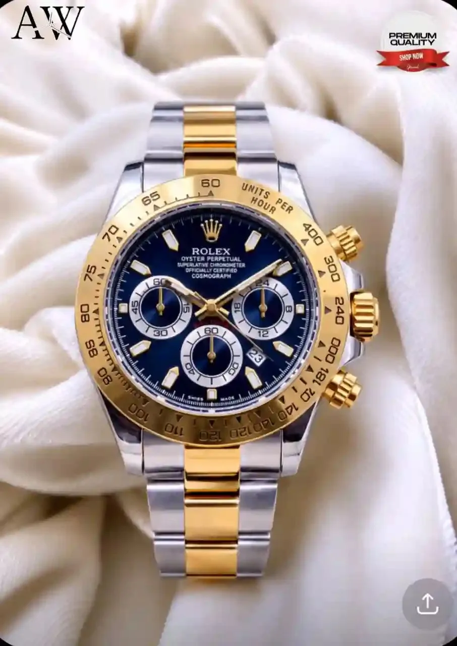 Rolex Daytona Two-Tone Gold & Silver Chronograph Watch – Premium Stainless Steel Men's Luxury Wrist Watch